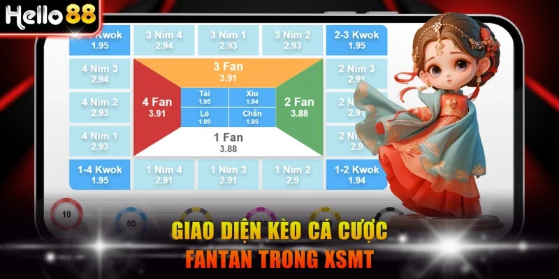Giao diện lựa chọn cược Fantan trong XSMT